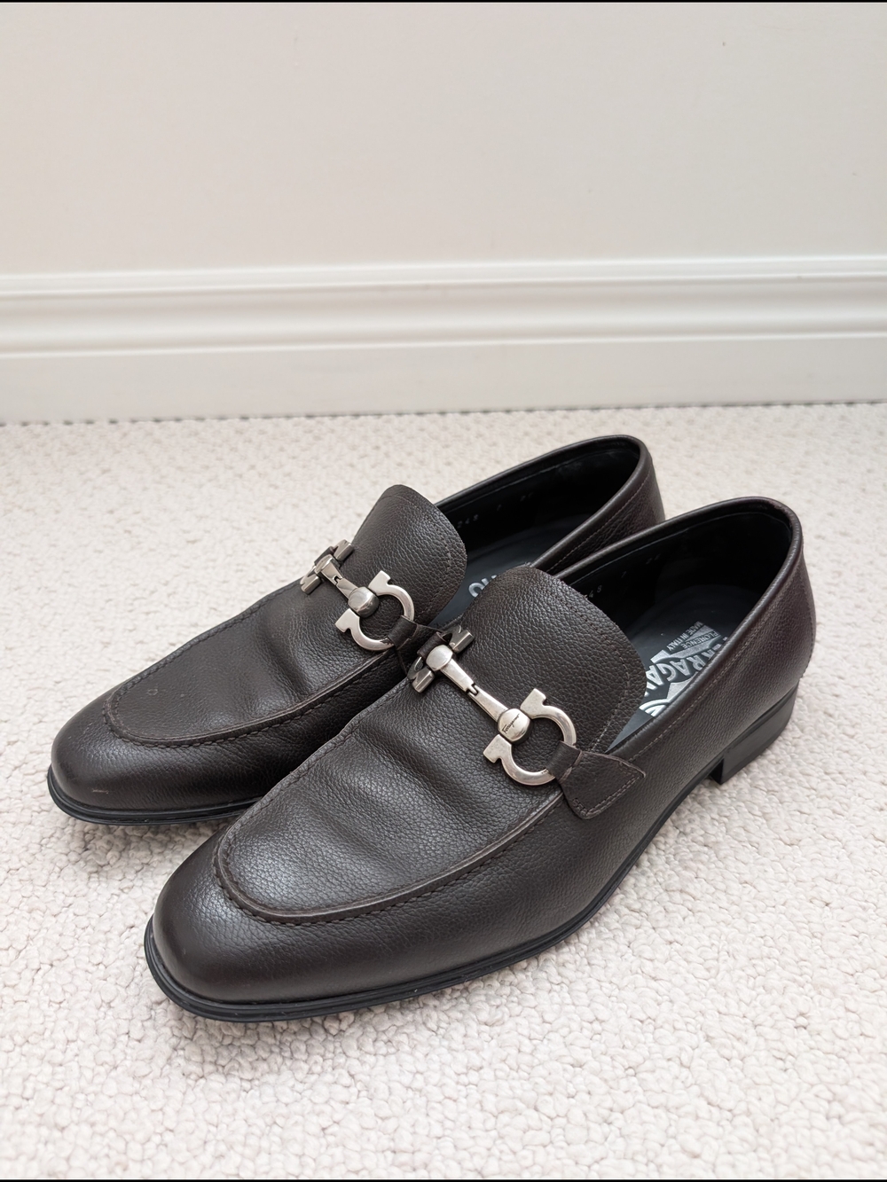 Salvatore Ferragamo Loafers - Dark Brown - Size 7 EE Men's